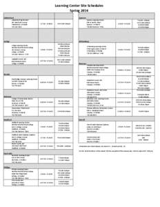 Learning Center Site Schedules Spring 2014 Abbotsford Abbotsford High School 307 North 4th Avenue