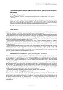 Microscopy: Science, Technology, Applications and Education A. Méndez-Vilas and J. Díaz (Eds.) ______________________________________________ Quantitative phase imaging with spectral-domain optical coherence phase micr