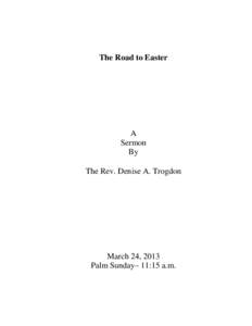 Microsoft Word - The Road to Easter[removed]DAT .docx