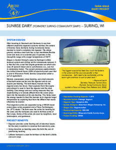 STAR  FARM-SCALE DAIRY PROJECT  SUNRISE DAIRY (FORMERLY SURING COMMUNITY DAIRY) – SURING, WI