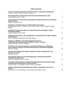 Table of Contents Co-action in Human and Autonomous Platform Teams: A Dynamical Field Approach Eugene V. Aidman, Vladimir Ivancevic & Leong Yen 1