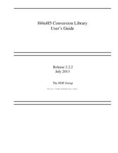 H4toH5 Conversion Library User’s Guide