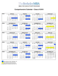 Comprehensive Calendar - Class of 2015 TERM 1 M F 2