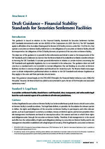 Attachment 4: Draft Guidance – Financial Stability Standards for Securities Settlement Facilities