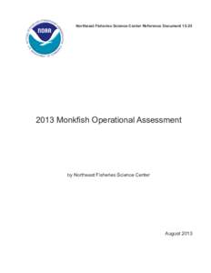 Northeast Fisheries Science Center Reference Document[removed]Monkfish Operational Assessment by Northeast Fisheries Science Center