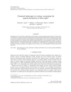 ENVIRONMETRICS Environmetrics 2005; 16: 687–698 Published online 28 April 2005 in Wiley InterScience (www.interscience.wiley.com). DOI: env.730 Unnatural landscapes in ecology: generating the spatial distributi