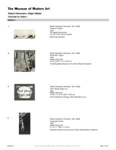 Robert Heinecken: Object Matter Checklist by Gallery Gallery 1 1.