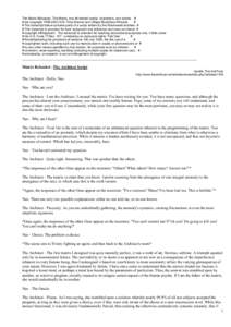 The Matrix Reloaded, The Matrix, and all related media, characters, and stories # # are copyright[removed]AOL Time Warner and Village Roadshow Pictures. # # The transcript below contains parts of a script written by th
