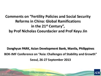 Asia: Challenges of Stability and Growth; Seoul; September 26–27, 2013