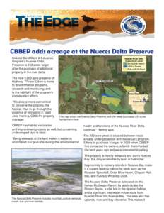 CBBEP adds acreage at the Nueces Delta Preserve Coastal Bend Bays & Estuaries Program’s Nueces Delta Preserve is 253 acres larger after the purchase of additional property in the river delta.