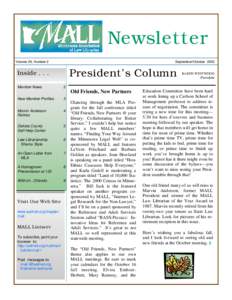 Newsletter Volume 29, Number 2 September/October[removed]President’s Column