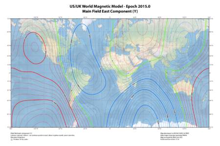 US/UK World Magnetic Model - Epoch[removed]Main Field East Component (Y) 135°W 70°N