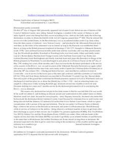 Southern Campaign American Revolution Pension Statements & Rosters Pension Application of Samuel Arrington S8033 Transcribed and annotated by C. Leon Harris [Punctuation partly corrected] On this 22nd day of August 1843 