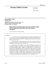 Business ethics / Social responsibility / United Nations / Rights / National human rights institutions / Universal Periodic Review / Economic /  social and cultural rights / United Nations Global Compact / United Nations Human Rights Council / Human rights / Ethics / Applied ethics