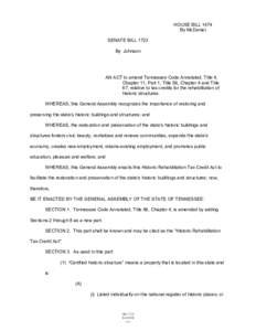 HOUSE BILL 1474 By McDaniel SENATE BILL 1723 By Johnson  AN ACT to amend Tennessee Code Annotated, Title 4,