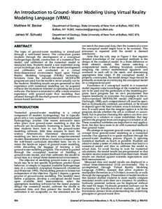 Hydraulic engineering / Aquifers / Virtual reality / 3D computer graphics / Hydrogeology / Groundwater model / MODFLOW / VRML / X3D / Computer graphics / Hydrology / Water