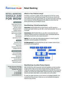 Retail Banking What’s in Your Product Lineup?