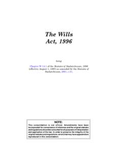1 WILLS, 1996 c. W[removed]The Wills