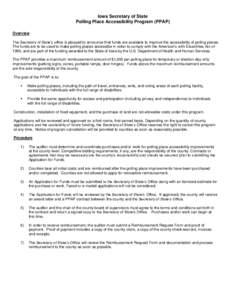 The Secretary of State’s office has received a federal grant to further the advancement of persons with disabilities participation in elections