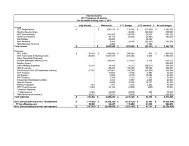 Computing / Standards organizations / Task forces / Internet Engineering Task Force / Internet Society / Request for Comments / Expense / Internet governance / Internet / Internet standards