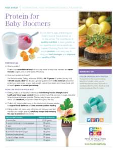 fact sheet  International food information council FOUNDATION Protein for Baby Boomers