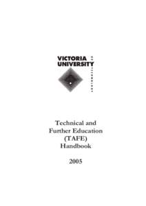 Technical and Further Education (TAFE) Handbook 2005