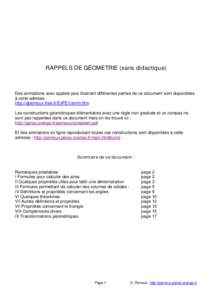 Rappels de géométrie (préparation CRPE)