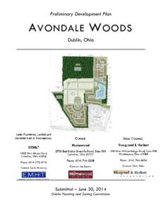 Preliminary Development Plan  A VONDALE W OODS Dublin, Ohio  Submittal – June 30, 2014