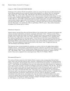 2.doc  Historic Contexts, Version of[removed], page 1 Chapter 10. THE CALOOSAHATCHEE REGION Delineation of the southwest Florida Caloosahatchee culture area, along with other areas of southern Florida, has