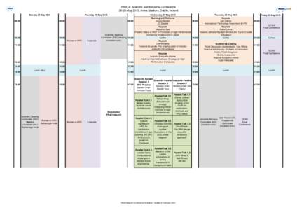 PRACE Scientific and Industrial Conference[removed]May 2015, Aviva Stadium, Dublin, Ireland Monday 25 May[removed]:00  Tuesday 26 May 2015