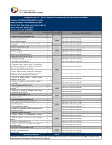 Cumplimiento del Art. 7 de la Ley Orgánica de Transparencia y Acceso a la Información Pública Institución: AUTORIDAD PORTUARIA DE MANTA Máxima Autoridad: Ernesto Rodolfo Cano Mure Dirección Web: http://www.puertode