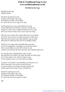 Folk & Traditional Song Lyrics - The Bird in the Cage