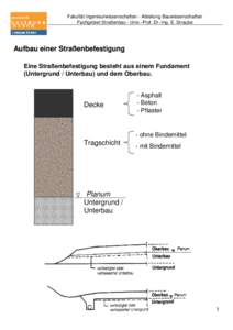 Fakultät Ingenieurwissenschaften - Abteilung Bauwissenschaften Fachgebiet Straßenbau - Univ.-Prof. Dr.-Ing. E. Straube