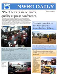 NWSC DAILY  ISSUE 12 NWSC clears air on water quality at press conference