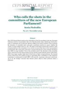 Who calls the shots in the committees of the new European Parliament? Sonia Piedrafita NoNovember 2014