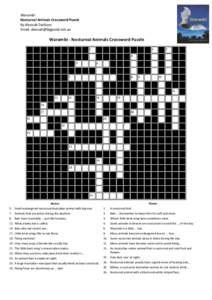 Warambi Nocturnal Animals Crossword Puzzle By Aleesah Darlison Email: [removed]  Warambi - Nocturnal Animals Crossword Puzzle