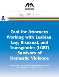 Section of Individual Rights and Responsibilities  •  Commission on Domestic Violence  •  Criminal Justice Section In collaboration with Tool for Attorneys Working with Lesbian, Gay, Bisexual, and