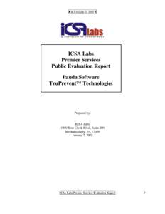 • ICSA Labs  2005 • ICSA Labs Premier Services
