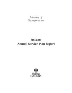 Ministry of Transportation[removed]Annual Service Plan Report