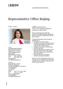 Landesbank Baden-Württemberg  Representative Office Beijing. Your contact.  LBBW-international: