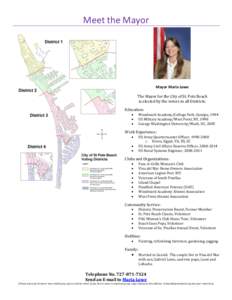 Meet the Mayor  Mayor Maria Lowe The Mayor for the City of St. Pete Beach is elected by the voters in all Districts. Education: