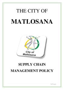 THE CITY OF  MATLOSANA SUPPLY CHAIN MANAGEMENT POLICY