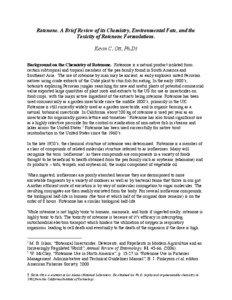 Rotenone. A Brief Review of its Chemistry, Environmental Fate, and the Toxicity of Rotenone Formulations. Kevin C. Ott, Ph.D†