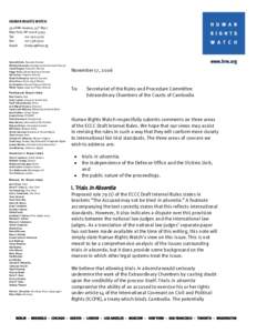 Microsoft Word - Letter Cambodia-HRW-ECCC Rules