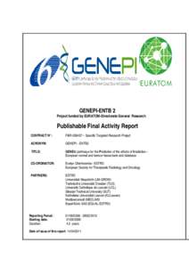 GENEPI-ENTB 2 Project funded by EURATOM-Directorate General Research Publishable Final Activity Report CONTRACT N°: