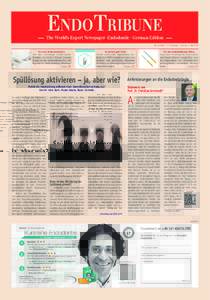 ENDOTRIBUNE The World’s Expert Newspaper ·Endodontie · German Edition No · 13. Jahrgang · Leipzig, 4. Mai 2016 Feinstes Instrumentarium