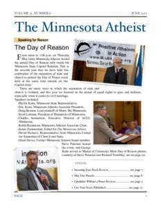 VOLUME 22, NUMBER 6 JUNEThe Minnesota Atheist