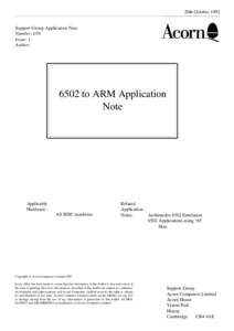 20th OctoberSupport Group Application Note Number: 058 Issue: 1 Author: