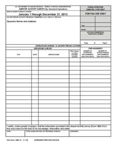 Form[removed], Airport Activity Survey, and Instructions, January 2014