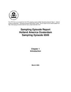 US EPA - Sampling Episode Report - Holland America Oosterdam